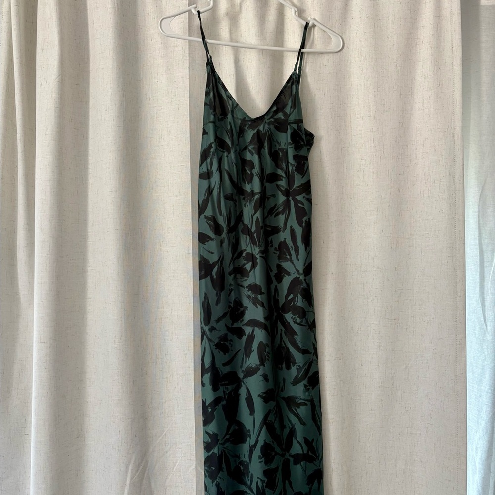 a new day Dark Green Floral Slip Maxi Dress